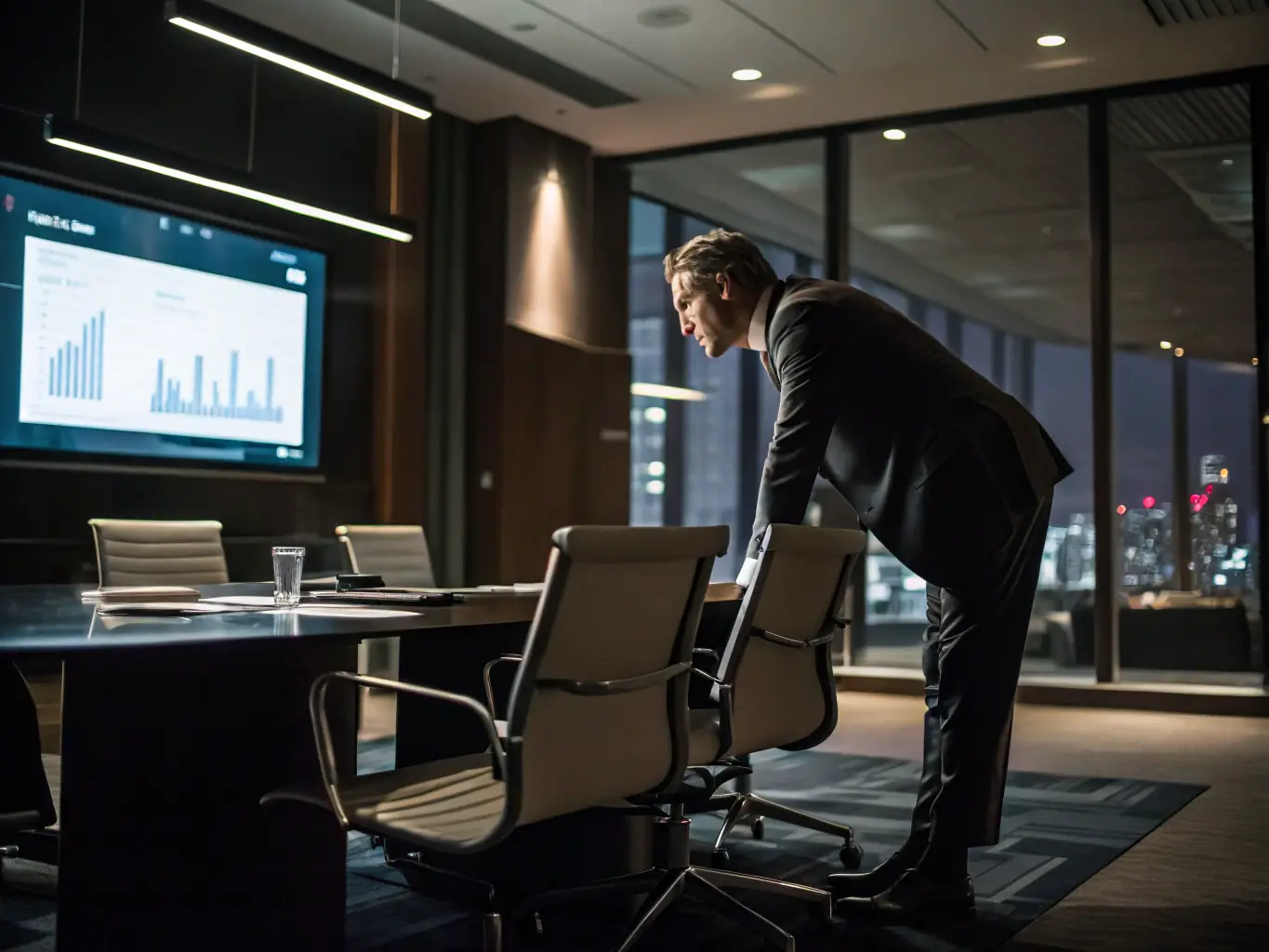 An image of a legal professional discussing documents with a business client in a modern office setting, symbolizing Floskarps' Business Law Consultation service.